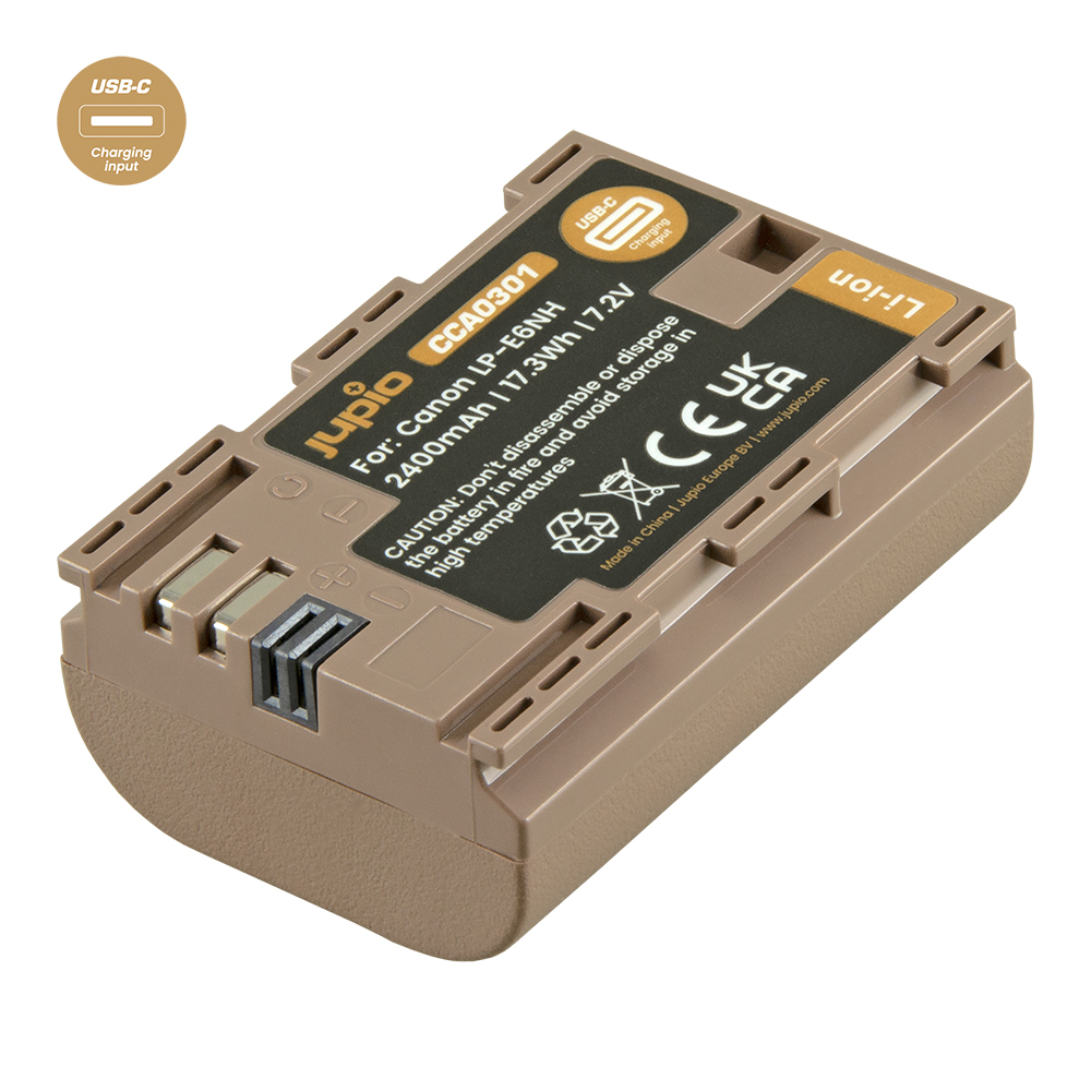 Pin máy ảnh Canon LP-E6NH sạc trực tiếp cổng USB-C, 2400mAh