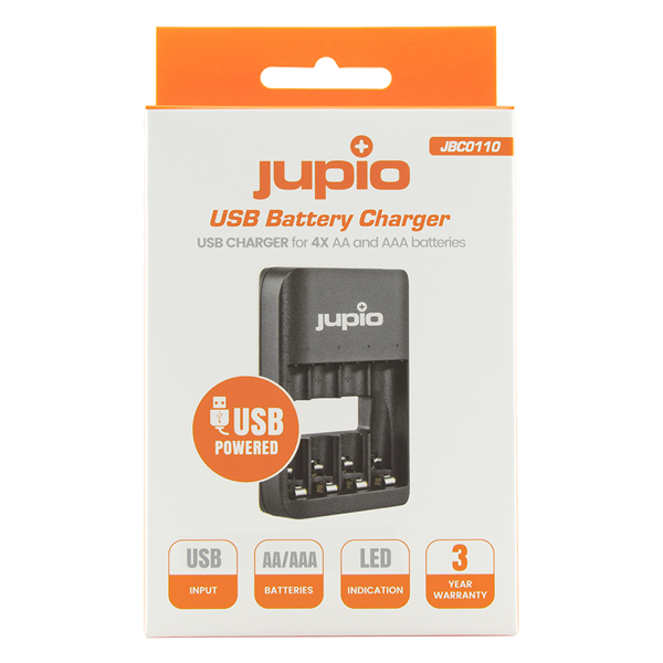 Sạc pin USB Jupio dùng cho 4 Pin AA, AAA