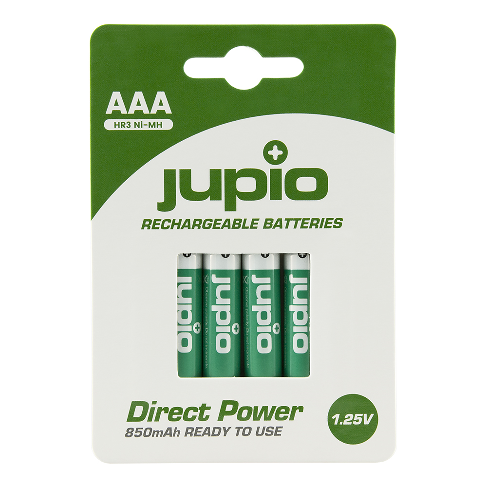 Pin đũa sạc dùng trực tiếp AAA Jupio 850 mAh vỉ 4 viên